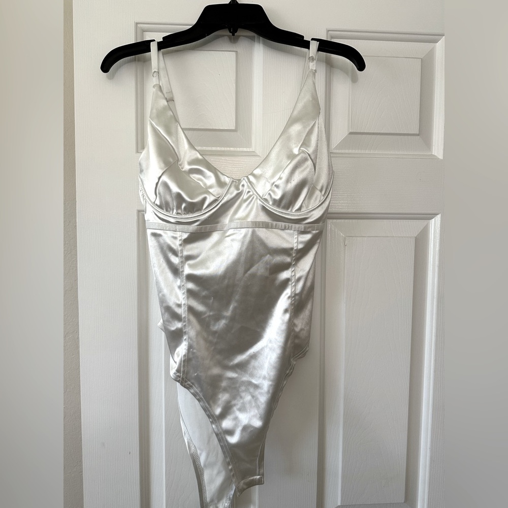 Shiny White Body Suit